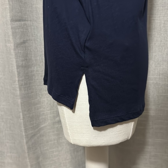 NWT Ralph Lauren Polo Short Sleeve T-Cotton Sz m-Navy-Notched Side Hem-V Neck - Picture 7 of 16